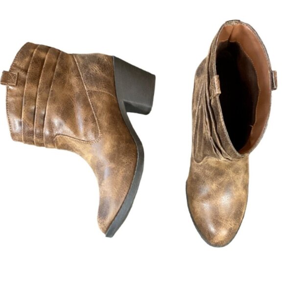 JCP AZ Jean Co Gianna Ankle Boot Women's Sz 8 Brown Faux Leather 307A - Picture 3 of 9